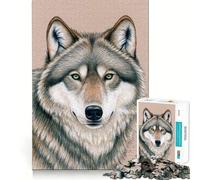Wolf with Green Eyes Jigsaw for Teenagers1000 Pieces Mind Skill Play Laser Cut for Flawless Fit Quiet Time Mind Exercise at Home (38x52cm)