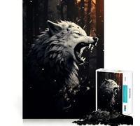 Wolf with Majestic Fang 1000 Piece Puzzle For Teenagers Mind Skill Play Laser Cut for Flawless Fit Relaxing Indoor Group Activity (38x52cm)