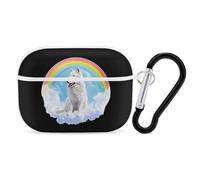 Wolf with Rainbow Personalized Wireless Bluetooth Earphone Protective Case Cover Compatible with Airpods Pro