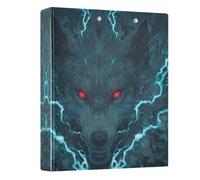 Wolf with Red Eyes 3 Ring Binders 1.5 Inch Clear View Three Ring Binders Versatile Binder Fits 200 Sheets 1 Pack