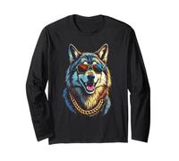 Wolf With Sunglasses, Cool Funny Rebel Boss Hip Wolf Face Long Sleeve T-Shirt