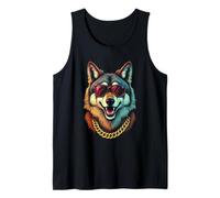 Wolf With Sunglasses, Cool Funny Rebel Boss Hip Wolf Face Tank Top