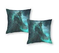 Wolf Wizard with Magic Large Pillow Case Hypoallergenic Dust Throw Cushions for Indoor Home Decorations 20"x20"