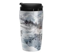 Wolf Wolves by The Stream Coffee Cup Travel Mug with Leakproof Lid Double Wall Tumbler Water Bottle 250ml
