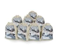 Wolf Wolves By The Stream Cotton Linen Drawstring Bags Package Pouch Reusable Pockets 8pcs