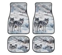 Wolf Wolves By The Stream Fashion Car Floor Mats Set of 4 Waterproof Non-Slip Carpet Accessories