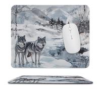 Wolf Wolves By The Stream Fashion Mouse Mat Pad Slim Anti-Slip Office Desk Accessories