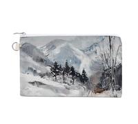 Wolf Wolves by The Stream Portable Canvas Coin Purse Fashion Pencil Case Travel Makeup Bag