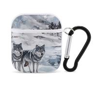 Wolf Wolves By The Stream Slim Compatible with Airpod Case Protective Hard Cover Skin Shockproof