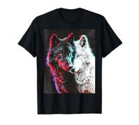 Wolf Wolves Lover Yin and Yang White and Black T-Shirt
