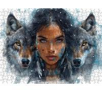 Wolf Woman Puzzle - 5000 Piece Jigsaw Puzzles for Adults - The Back Features Printed Letter Guides - The Pieces fit Together Snugly - Wooden Puzzles for Adults - Gifts Family 61.6 X 41.5 Inch s7h-592