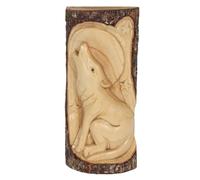 Wolf Wood Carving Wall Art Something Different Beige One Size