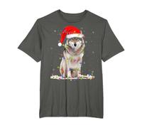 Wolf Xmas Lighting Santa Hat Wolf Christmas T-Shirt