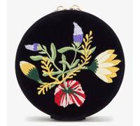 WOLF Zoe Travel Round Indigo Floral Jewellery Box 393216