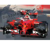 Wolf47wolf Sports Artwork 1/20 ART A4 (290mm x 210mm) 2016/17 Kimi Raikkonen Ferrari Racing F1 Racing Signed Formula 1 PICTURE Print Photo C290