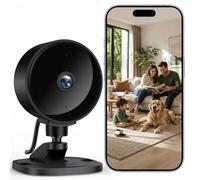 WOLFANG 1080P Indoor Security Camera, Pet Camera, WiFi Home Security Camera with Night Vision, No Monthly Fee, 2-Way Audio, Motion Alerts, Works with Alexa & Google Home