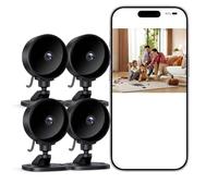 WOLFANG 1080P Indoor Security Camera, WiFi Home Security Camera, Pet Camera with Night Vision, No Monthly Fee, 2-Way Audio, Motion Alerts, Works with Alexa & Google Home, 4 Pack