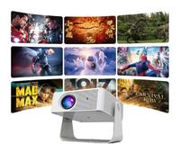 WOLFANG 16000 Lumens Mini Projector【2025 Upgraded & Auto Vertical Keystone】, 1080P FHD Portable Projector with 50% Zoom, 360° Rotatable Video Projector Compatible with iOS/Android/TV Stick/HDMI/USB