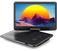 WOLFANG 17.5" Portable DVD Player with 15.6" Large HD Display, 6 Hours Rechargeable Battery, No Region Restrict, Dual Stereo Speakers, Support USB/SD Card/Sync TV/Projector,Purple