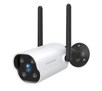 WOLFANG 2K Security Camera Outdoor, Outdoor Security Camera with Night Vision, AI Motion Detection, IP65 Weatherproof,Siren Alarm, 2-Way Audio, Work with Alexa & Google Home, 2.4GHz WiFi,Cloud&SD
