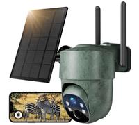 WOLFANG Wildlife Camera, 4G LTE Cellular Trail Camera Solar Powered with 2.5K View Live Video, Pan 355°Tilt 90° Remote Adjustment, Security Camera with Night Vision Motion Activated,IP66 Waterproof