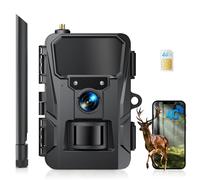 WOLFANG 4G LTE Cellular Wildlife Camera, Connect Nationwide 4G LTE, 2K 48MP Cellular Trail Camera with APP Control, Super Night Vision, 2'TFT Display, 0.2s Trigger, Motion Activated, Black