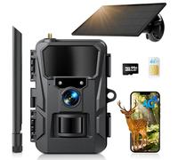 WOLFANG 4G LTE Cellular Wildlife Camera Solar Powered, 2K 48MP Trail Camera with 5200 mAh Battery, 2.0' Display, APP Control, Night Vision, 0.2s Trigger Motion Activated, IP66 Waterproof