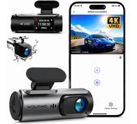 WOLFANG 4K Dash Cam Front and Rear WiFi Dashcam, Dual Car Camera Dash Cam wit...