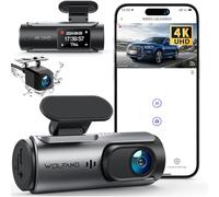 WOLFANG 4K Dash Cam Front and Rear WiFi Dashcam, Dual Car Camera Dash Cam with Super Night Vision, Loop Recording, G-Sensor, 170 Wide Angle, Parking Guard, APP Control