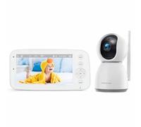 WOLFANG 5.0" Baby Monitor with Camera and Night Vision, 720P Display with 20-Hour Battery, Pan-Tilt-Zoom 1080P Video Baby Camera No WiFi, 2-Way Talk, Temperature, Cry Detection and 1000ft Range-WB03