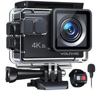 WOLFANG Action Camera 4K 20MP GA100, Waterproof 40M Underwater Camera for Snorkeling, EIS Stabilization WiFi 170? Wide Angle Helmet Camera for