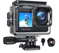 WOLFANG GA120 4K 20MP Action Camera, 40M Waterproof Underwater Camera for Snorkeling, 170° Wide Angle WiFi Dual Screen Vlogging Camera with EIS, External Microphone, Remote Control
