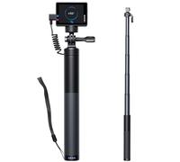 WOLFANG GB2200 Rechargeable Selfie Stick with 2600mAh Rechargeable Battery, Selfie Stick Black Rotation for Action Camera and Travel(24-60CM)