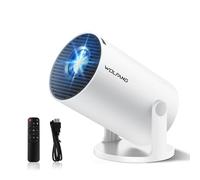 WOLFANG Mini Projector【Built-in Apps & WiFi 6】1080P FHD Portable Projector with Bluetooth & Auto Vertical Keystone, 180° Rotatable Projection for Bedroom Compatible with iOS/Android/PC/TV Stick