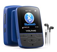 WOLFANG 64GB MP3 Players with Bluetooth 5.3, Sports Clip, Mini Size, Weigh 1 oz, HiFi Speaker FM Radio, Voice Recorder, Earphones included