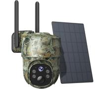 WOLFANG Wildlife Camera, 4G LTE Cellular Trail Camera Solar Powered with 2.5K View Live Video, Pan 355°Tilt 90° Remote Adjustment, Security Camera with Night Vision Motion Activated,IP66 Waterproof