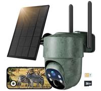 WOLFANG Wildlife Camera, 4G LTE Cellular Trail Camera Solar Powered with 2.5K View Live Video, Pan 355°Tilt 90° Remote Adjustment, Security Camera with Night Vision Motion Activated,IP66 Waterproof