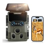 WOLFANG Wildlife Camera, 64MP 4K Dual Lens Solar Trail Camera with 120° Starlight Night Vision Motion Activated, Hunting Camera IP66 Waterproof, 0.1s Trigger Time for Wildlife Recording