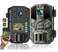 WOLFANG Wildlife Camera 64MP 4K HD, WiFi Bluetooth Trail Camera, Hunting Camera with Night Vision Motion Activated, IP66 Waterproof, 0.1s Trigger Time for Wildlife Recording、Indoor Monitoring