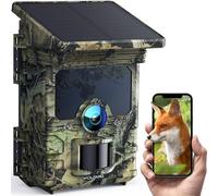 WOLFANG Wildlife Camera WiFi Bluetooth, 4K 68MP Solar Trail Camera, 5200mAh Lithium Battery, Night Vision Motion Activated 0.1s Trigger Time Game Camera for Wildlife Monitoring