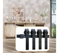 WOLFBIRD 183CM/6FT Cabinet Mini Sliding Barn Door Hardware Kit, Double Barn Door Track Set, Apply for Storage Window TV Stand,J Shape(No Cabinet)…