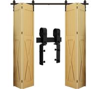 WOLFBIRD 274CM /9FT Bi-Folding Sliding Barn Door Hardware Kit, Heavy Duty Sturdy Barn Door Track Set, Smoothly and Quietly, Fits 4 Doors (No Door)