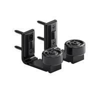 Wolfbird Adjustable Sliding Door Floor Guide, Universal Style,Wall Mounted Barn Door Floor Guide Roller Bottom Bracket, Suitable Door Thickness 2.5cm-6cm, Black（2PCS