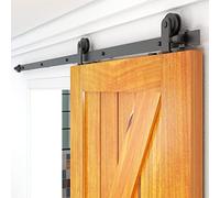 WOLFBIRD Sliding Barn Door Kit, 6FT/180CM Heavy Duty Closet Barn Track, Hardware Kit for Single Wood Doors, T Shape Hanger for Single Wooden Gate Interior