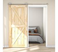 WOLFBIRD Stainless Steel 6.6FT/200CM Sliding Rail Barn Door Hardware Kit for Single Wood Door