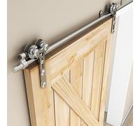 WOLFBIRD Stainless Steel 6FT/182CM Sliding Rail Barn Door Hardware Kit for Single Wood Door