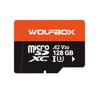 WOLFBOX 128GB MicroSD Card with Adapter, Up to 100MB/s, U3 A2 V30 High Transfer Speed, Supports 4K UHD Video Recording, Fit for G840S / G930 / G900PRO / G900 Tripro Mirror Dash Cams