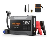 WOLFBOX 2000A Jump Starter Power Pack with Air Compressor, 12V Car Battery Booster Jump Starter for 5L Gas Engines, 37Wh Portable Tire Inflator with LED Display, LED Light, Jump Leads
