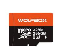 WOLFBOX 256GB MicroSD Card with SD Adapter, Up to 100MB/s, U3 A2 V30, High Speed Transfer, Supports 4K UHD Video Recording, Compatible with G840S / G930 / G900PRO / G900 Tripro Dash Cams