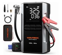WOLFBOX 4000A Jump Starter Power Pack with 160PSI Air Compressor, 12V Car Battery Booster Jump Starter,65W Fast Charge, 24000mAh Portable Tire Inflator(10L Gas 10L Diesel Engines),LED Light,Jump Leads